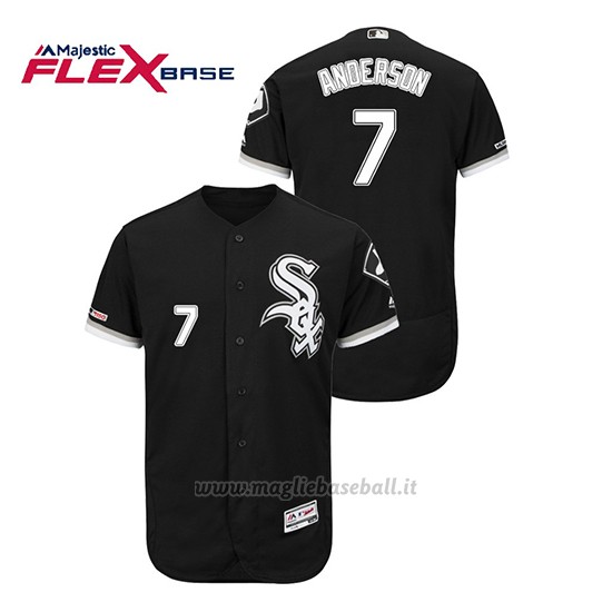 Maglia Baseball Uomo Chicago White Sox Tim Anderson 150th Aniversario Patch Flex Base Nero